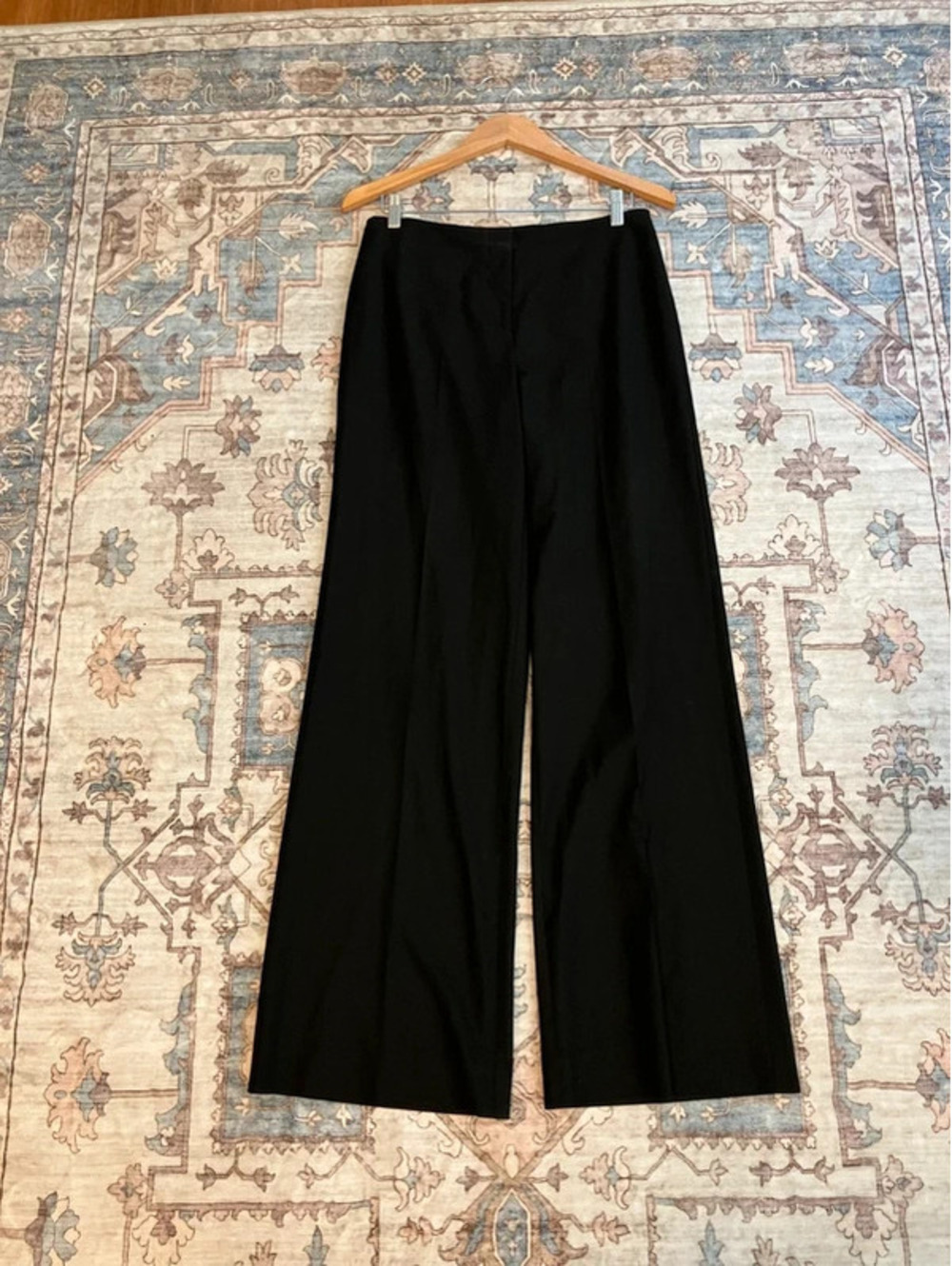 The Limited Womens 8 Long Black Wide Leg Trousers Flat Front Dress Pants Tall